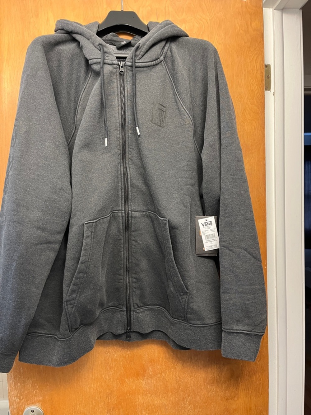 Vans Dark Gray Full-Zip Hoodie (XL Loose Fit)